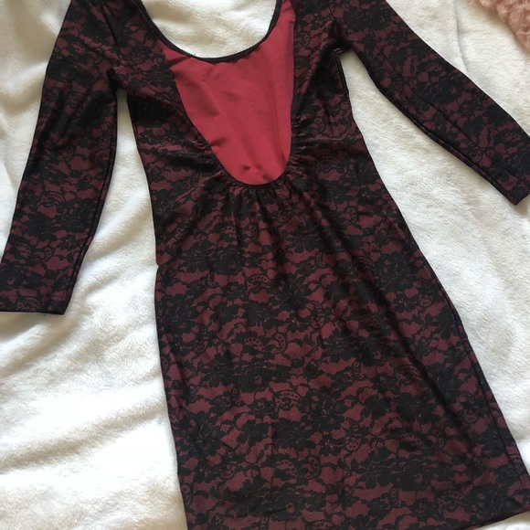 Burgundy floral dress - Picture 3 of 3